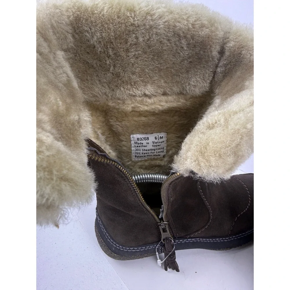 Clarks Womens Novice Moon Brown Suede Mid Calf Shearling Winter Size 6.5 New